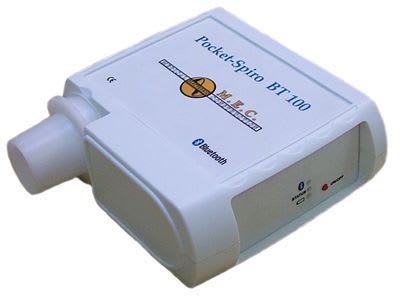 Hand-held spirometer / wireless Pocket-Spiro® BT100 MEC Medical Electronic Construction R&D