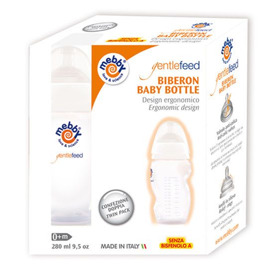 Baby bottle polypropylene / without bisphenol A 160 - 280 mL | GENTLEFEED Mebby