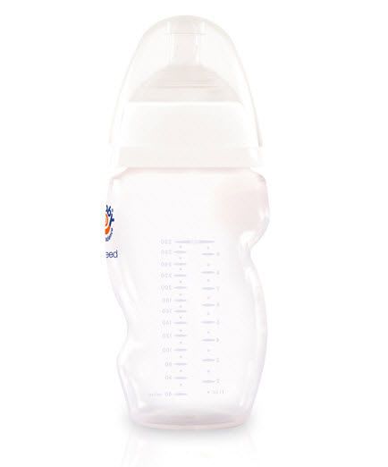 Baby bottle polypropylene / without bisphenol A 280 mL - GENTLEFEED WHITE PP Mebby