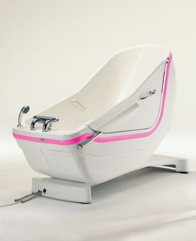 Electrical medical bathtub / with side access / height-adjustable SWING Autofill HV Horcher Medical Systems