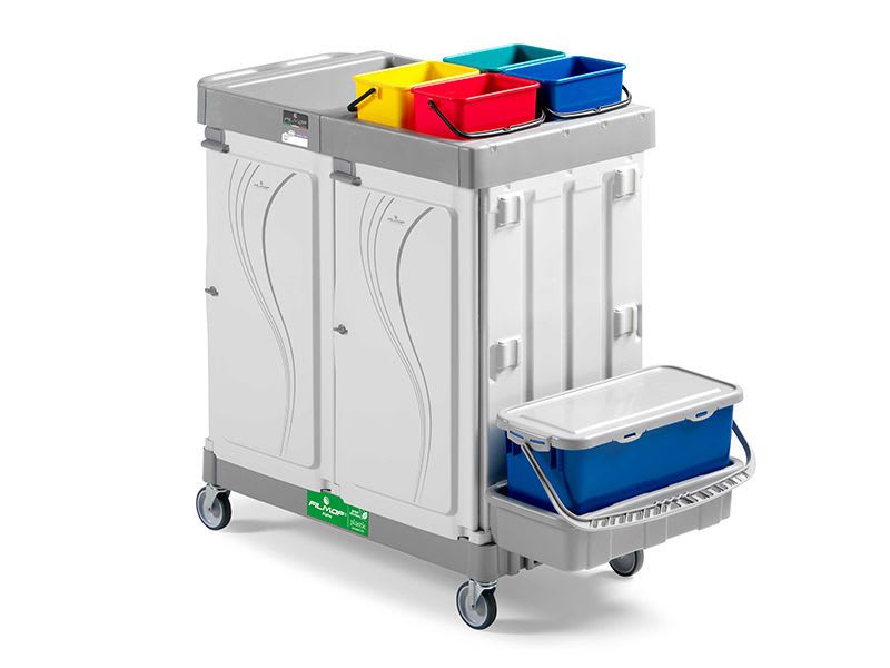 Cleaning trolley / with waste compartment / with bucket ALPHA 6671-01 FILMOP