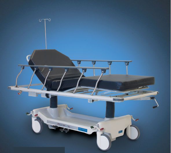 Transport stretcher trolley / height-adjustable / hydro-pneumatic / 4-section Horizon® AirGlide Hausted Patient Handling Systems