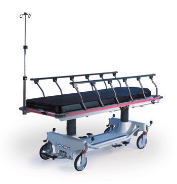 Transport stretcher trolley / X-ray transparent / height-adjustable / hydro-pneumatic Horizon® Fluoro-Track 493 Hausted Patient Handling Systems