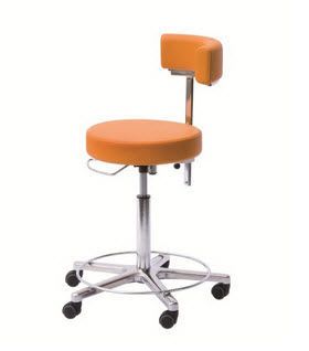 Medical stool / height-adjustable / on casters / with backrest 2 Heinemann Medizintechnik