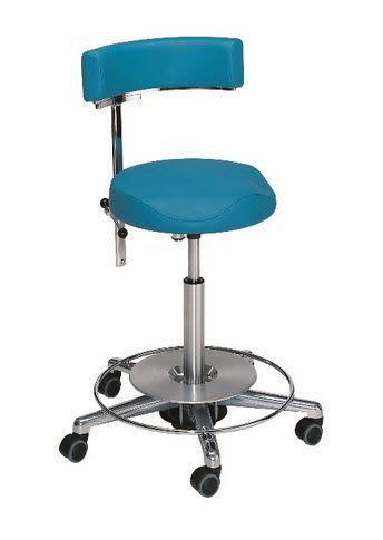 Medical stool / height-adjustable / on casters / with backrest 4 Heinemann Medizintechnik
