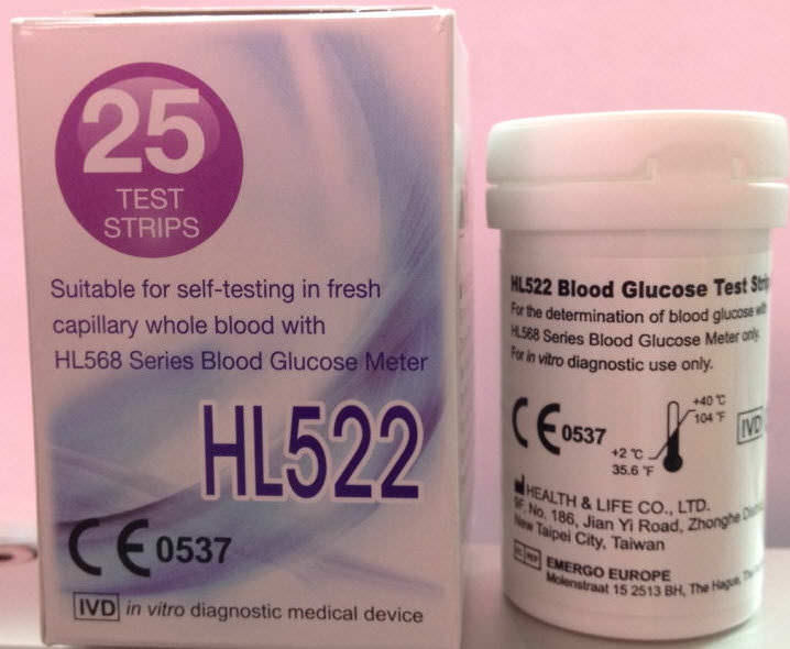 Blood glucose test strip HL522, HL525 HEALTH & LIFE