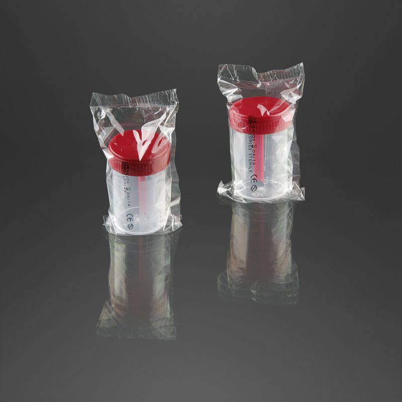 Feces sample container / with screw cap 60 mL | 25162, 25165 F.L. Medical