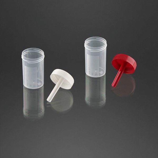 Feces sample container / with screw cap 60 mL | 25160, 25161 F.L. Medical