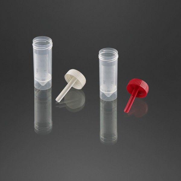 Feces sample container / with screw cap 30 mL | 25130, 25131 F.L. Medical