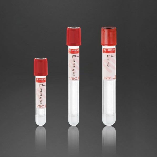 Serum analysis collection tube / coagulation activator / separator gel 3.5 - 8 mL | Vacumed® 42711, Vacumed® 44718 F.L. Medical