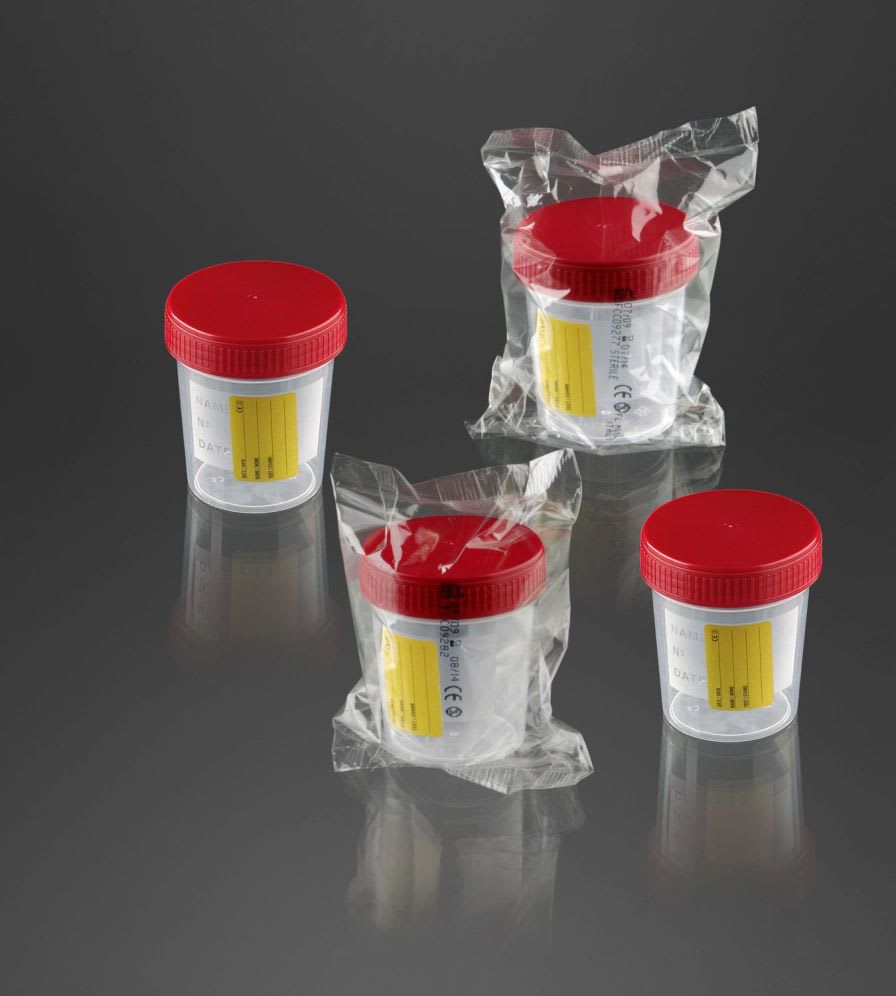 Urine sample container 120 mL | 25034E, 25036E F.L. Medical