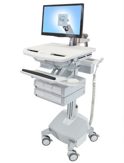 Medicine distribution computer cart / with drawer / height-adjustable / battery-powered StyleView® SV44-1242 ergotron