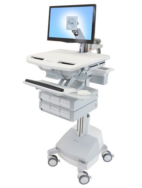 Medicine distribution computer cart / with drawer / height-adjustable / battery-powered StyleView® SV44-1261 ergotron