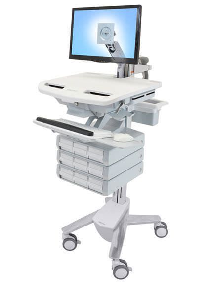 Medicine distribution computer cart / with drawer / height-adjustable / medical StyleView® SV43-1290-0 ergotron