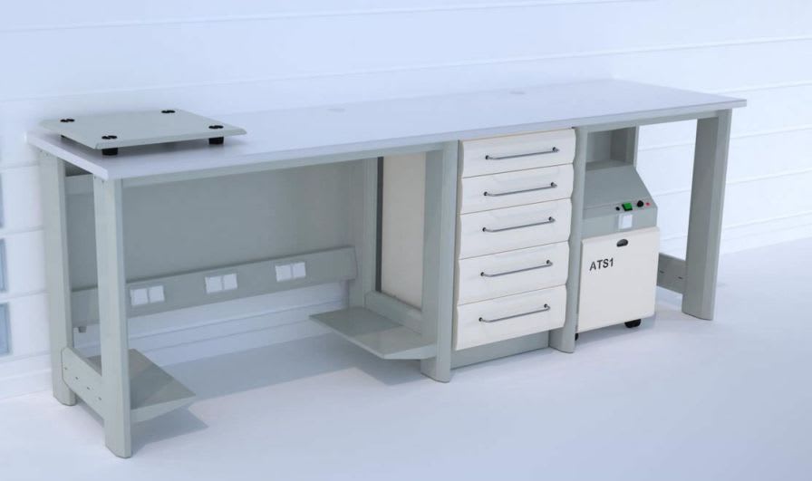 Dental laboratory worktop / with drawer / modular T/125+W22+T/80 ERIO