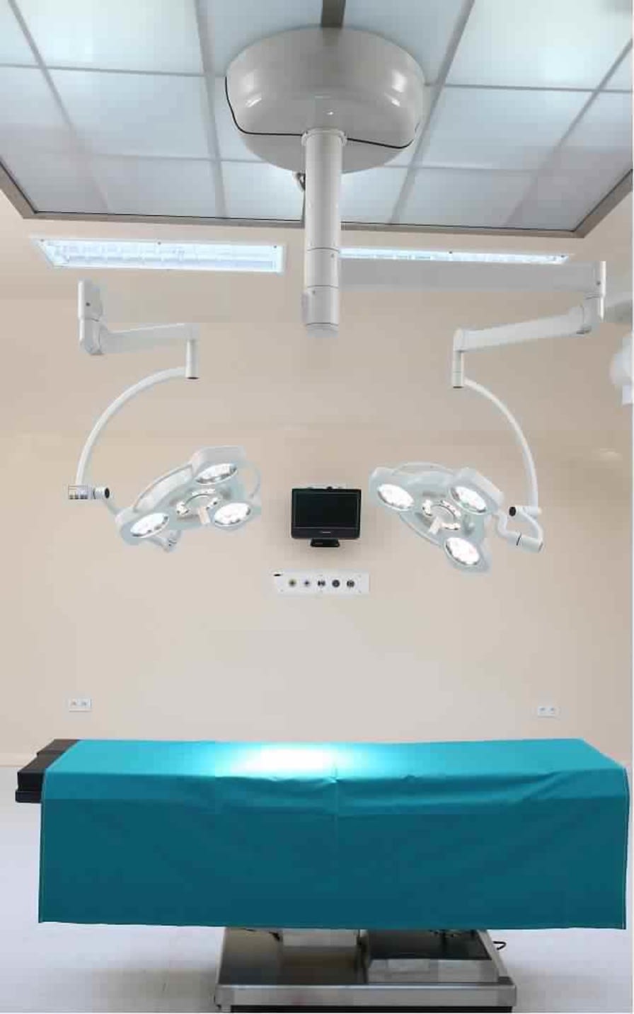 LED surgical light / ceiling-mounted / 2-arm 160000 lux | LED C 16ET/16ET Etkin Medical Devices Ltd.