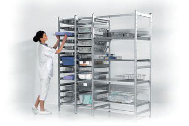Stainless steel shelving unit U-Flex Entrhal Medical