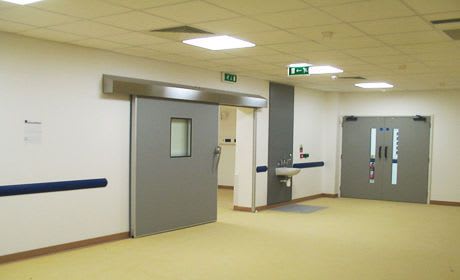 Hospital door / sliding / radiation shielding / fire F Type Dortek