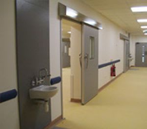 Laboratory door / hospital / sliding / hermetic MF5 Dortek
