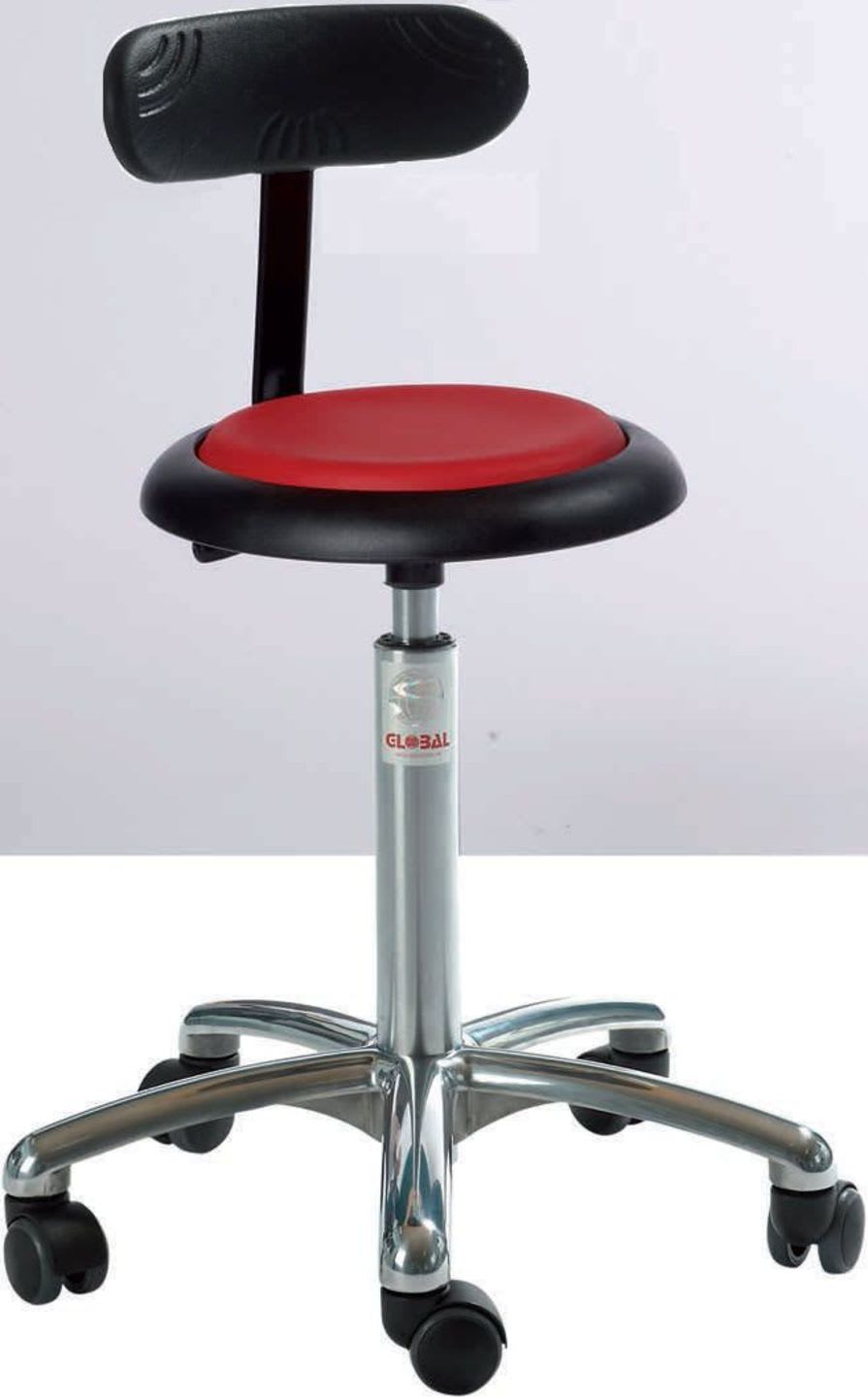Medical stool / height-adjustable / on casters / with backrest CL Micro Global Stole