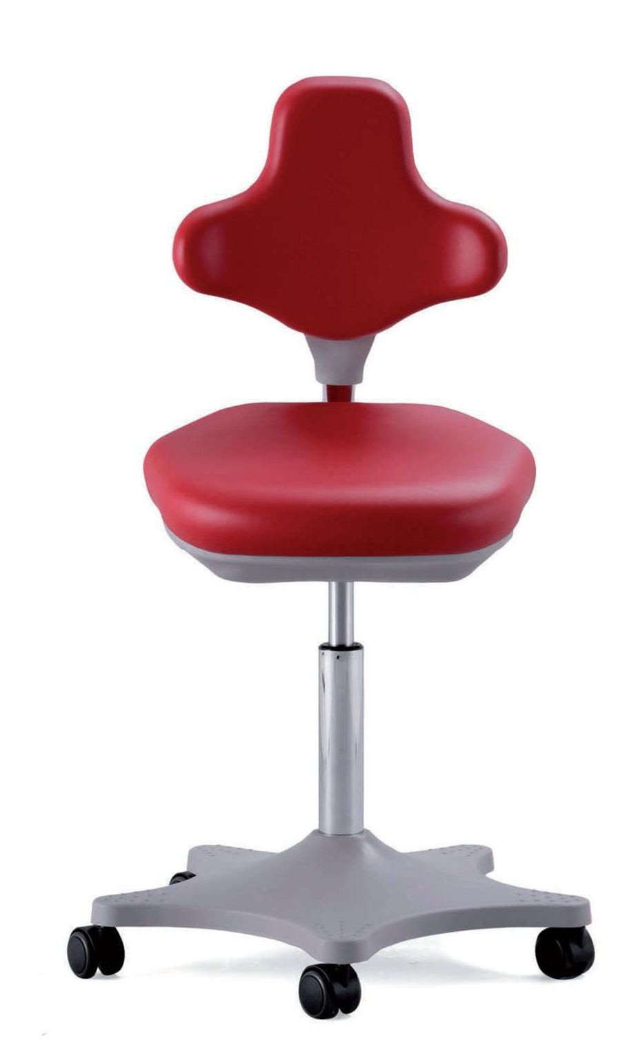 Medical stool / height-adjustable / on casters / with backrest Lab Global Stole