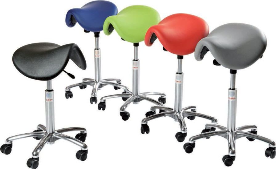 Medical stool / on casters / height-adjustable / saddle seat Dalton Global Stole