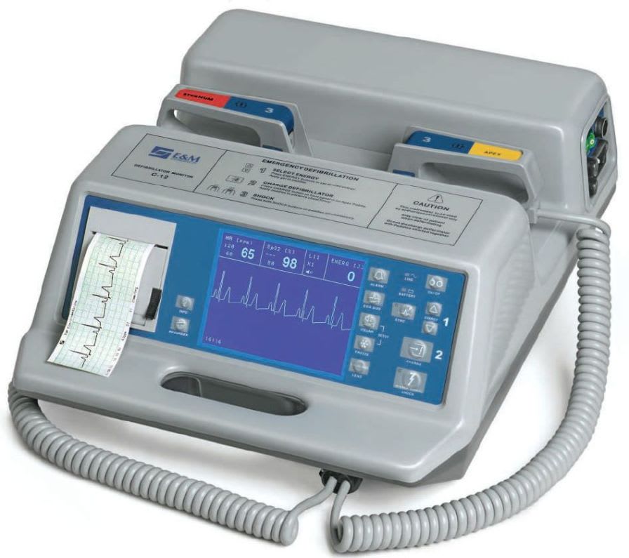Manual external defibrillator / with ECG monitor C-12R E & M Electromedicina