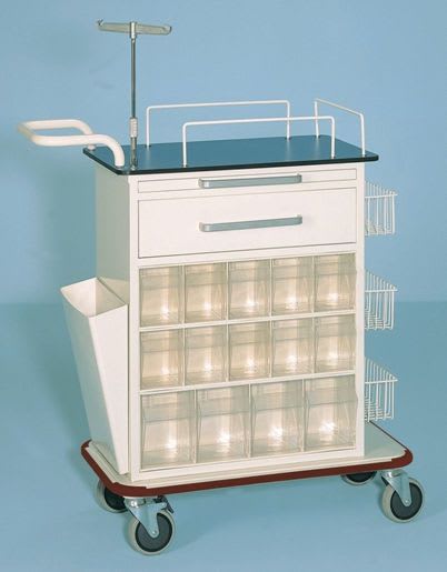 Medicine distribution trolley / 1 to 14 container D-2577 Detaysan Madeni Esya