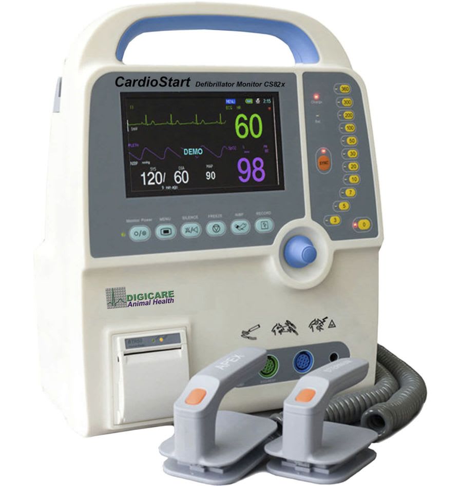 Manual external defibrillator / compact multi-parameter monitor / veterinary CardioStart CS82xVet Digicare Animal Health