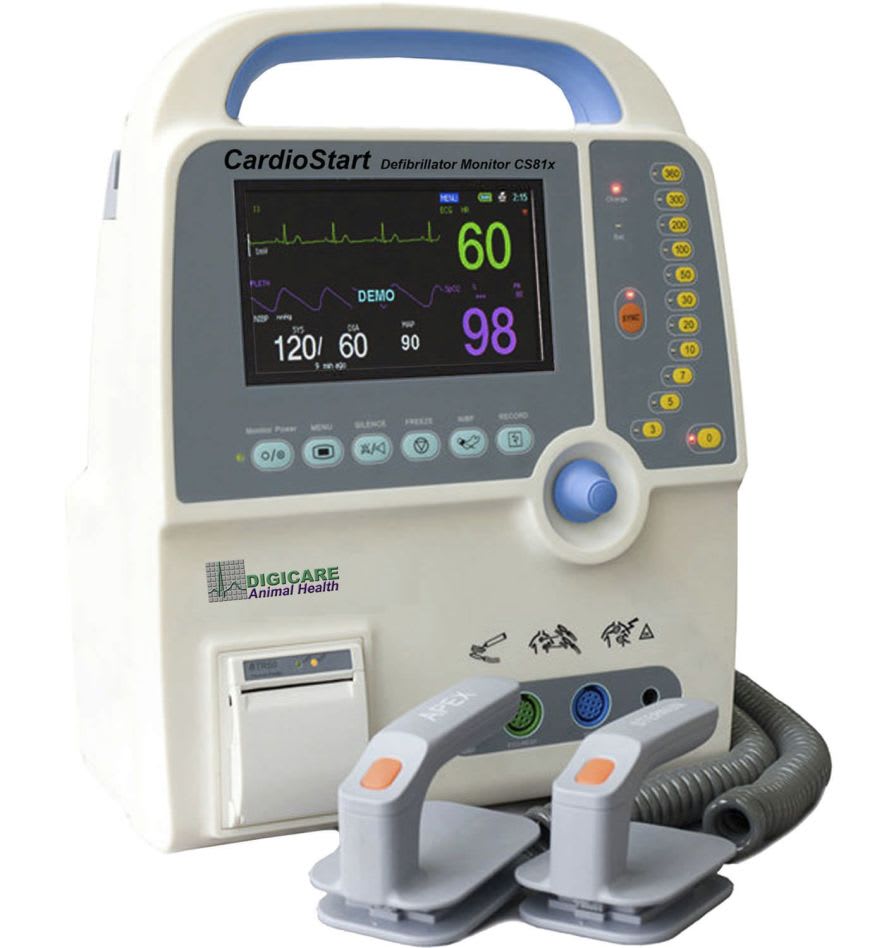 Manual external defibrillator / with ECG and SpO2 monitor / veterinary CardioStart CS81xVet Digicare Animal Health