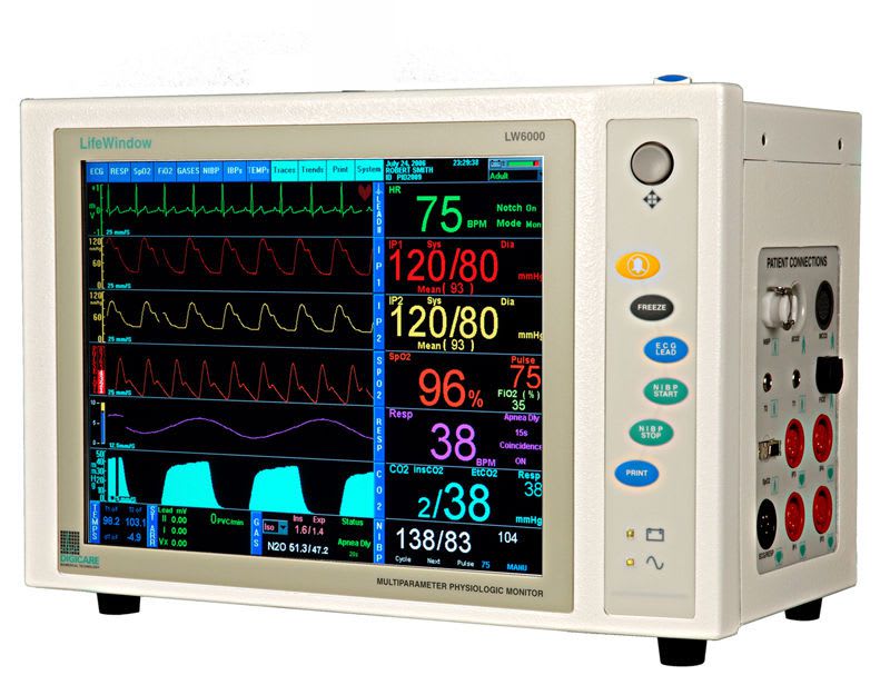 Compact multi-parameter monitor / with touchscreen LifeWindow™ LW6000 Digicare Biomedical Technology