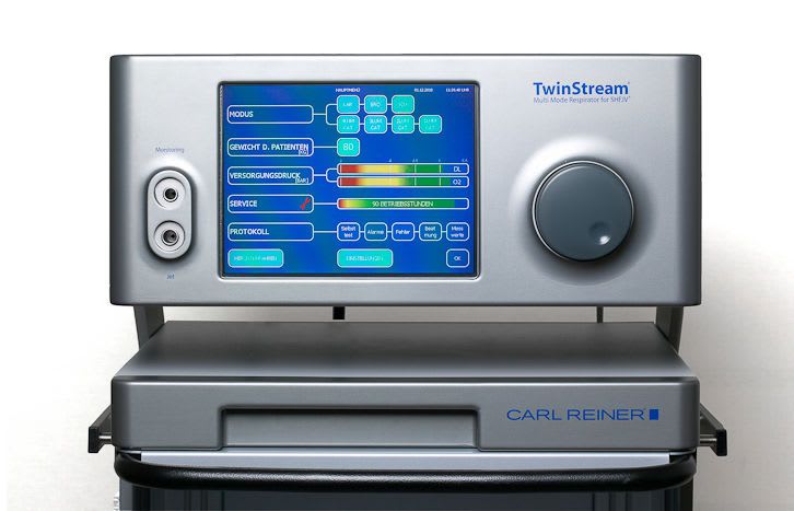 Laryngoscopy jet ventilator / multi-mode TwinStream™ Carl Reiner GmbH