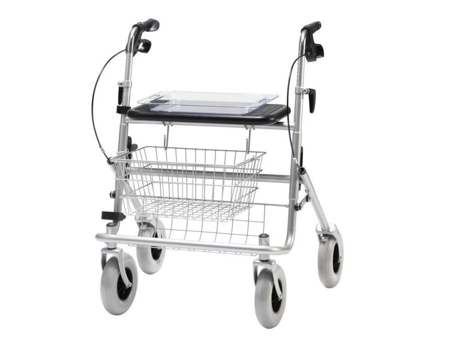 4-caster rollator / height-adjustable / with seat Max. 200 kg | ROLLATOR B XL Bischoff & Bischoff