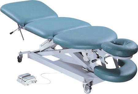 Electrical massage table / height-adjustable / on casters / 3 sections Dynasty Custom Craftworks