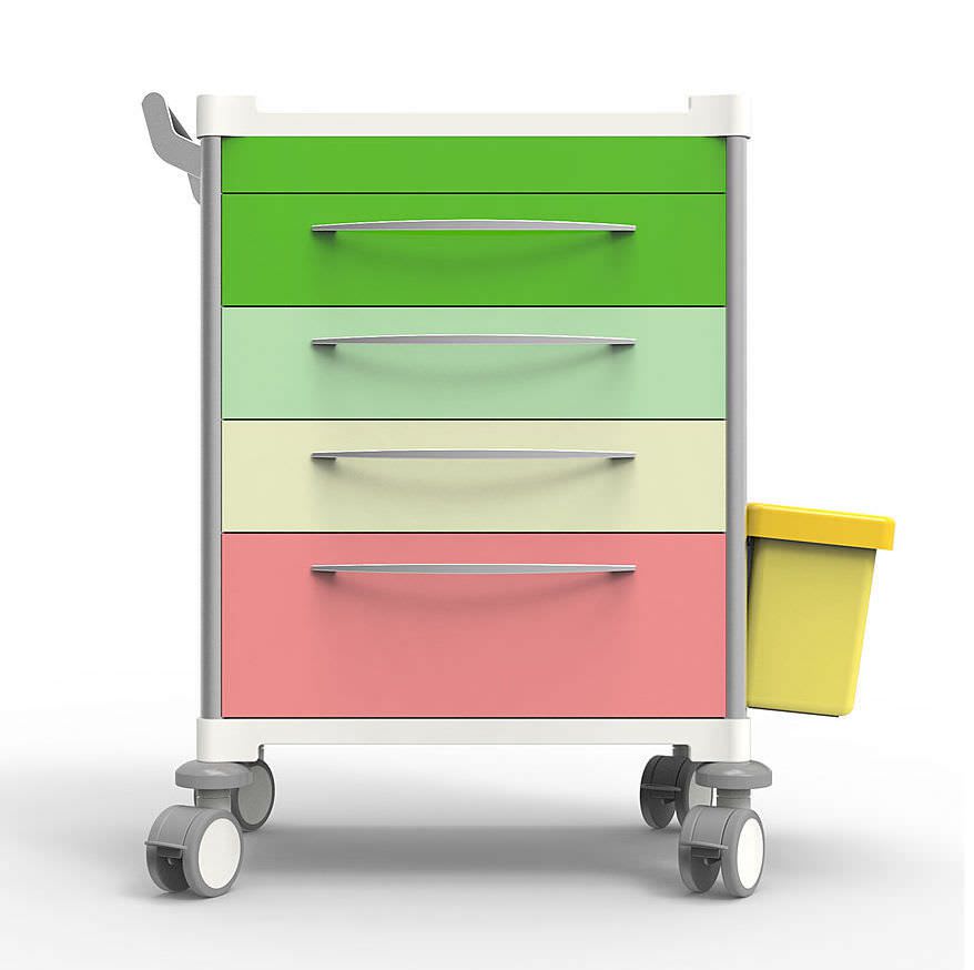 Anesthesia cart / with waste bin / 4-drawer BEIJING JINGDONG TECHNOLOGY CO., LTD