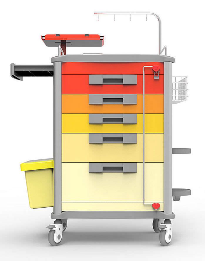 Multi-function cart / with waste bin / with oxygen cylinder holder / with defibrillator shelf BEIJING JINGDONG TECHNOLOGY CO., LTD