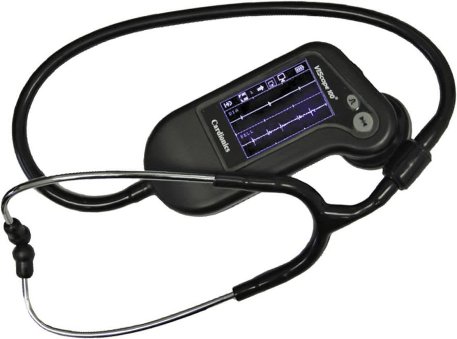 Electronic stethoscope / with multi-parameter monitor ViScope™ Cardionics