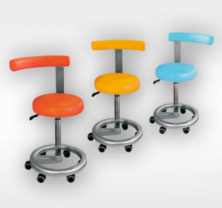 Dental stool / on casters / height-adjustable / with backrest OMEGA CHIROMEGA