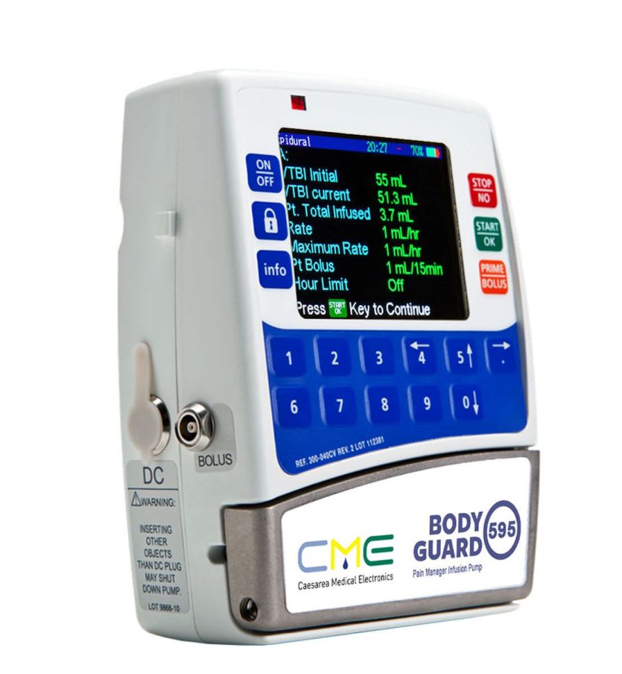 Volumetric infusion pump / 1 channel 0.1 - 100 ml/h | BodyGuard 595™ Caesarea Medical Electronics