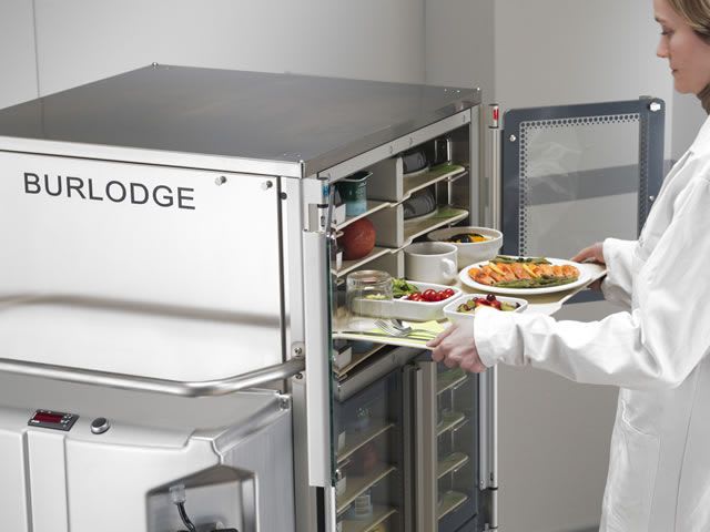 Distribution trolley / meal / with hinged door / closed-structure Optima RS BURLODGE