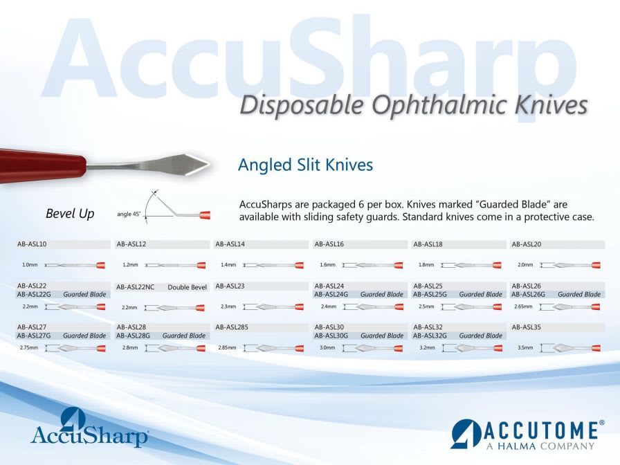 Ophthalmic knife (ophthalmic surgery) ACCUSHARPS Accutome