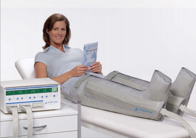 Pressure therapy unit, (physiotherapy) with leg garment lympha-mat® 12 Bösl Medizintechnik