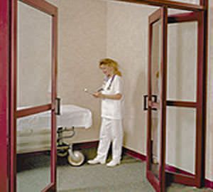 Laboratory door / hospital / folding / with glass panel VersaMax® BESAM
