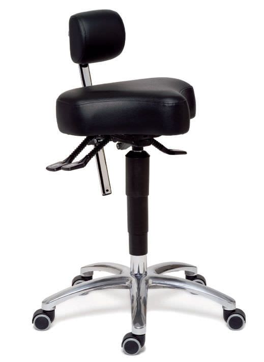 Medical stool / height-adjustable / on casters / with backrest ErgoSolex Back Quality Ergonomics (BQE)