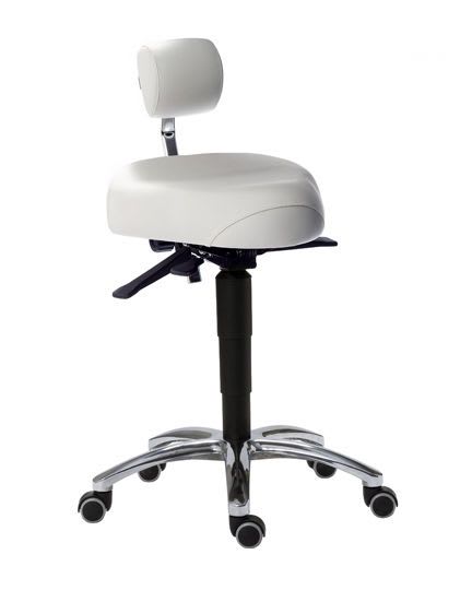 Medical stool / on casters / height-adjustable / T seat CorrectSit Back Quality Ergonomics (BQE)