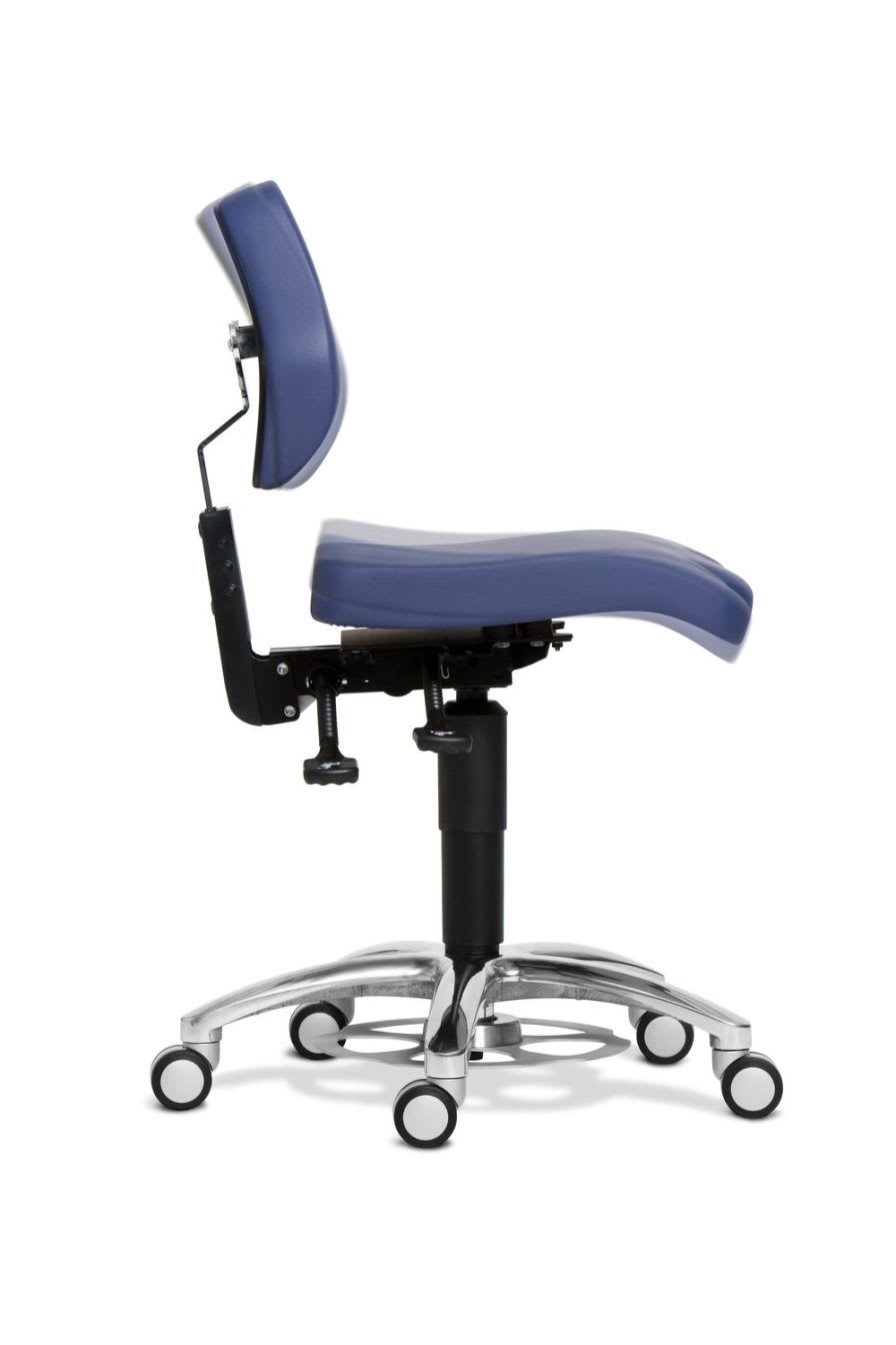 Medical stool / height-adjustable / on casters / with backrest CMM-3 Back Quality Ergonomics (BQE)