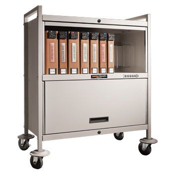 Medical record trolley / closed-structure / horizontal-access / secure PrivacyLine™ Caddy 34"L Carstens
