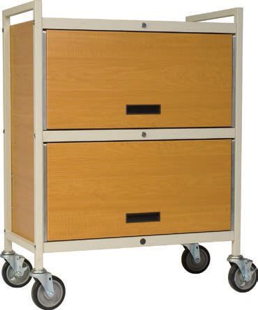 Medical record trolley / closed-structure / secure / horizontal-access Privacyline™ 4722-ELWM Carstens