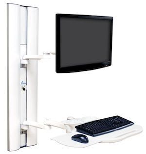 Medical monitor support arm / wall-mounted / with keyboard arm AA2200 Cura Carts