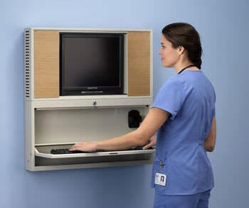 Medical computer workstation / recessed / wall-mounted PC601 Cura Carts
